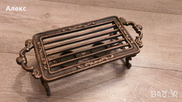 Чугунена ретро решетка, поставка за подгряване, 30см–1.420кг, снимка 2 - Прибори за хранене, готвене и сервиране - 43839051