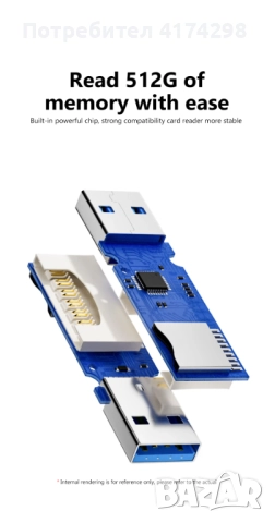 USB 3.0 четец на карти 2 в 1 USB 2.0 към SD Micro SD Tf адаптер за памет за Mac PC лаптопи Аксесоари, снимка 3 - USB Flash памети - 52929286