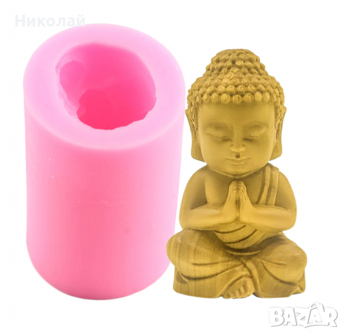 Силиконова форма за свещи - Буда , силиконов молд буда , свещ , сапун,  декорация , фондан