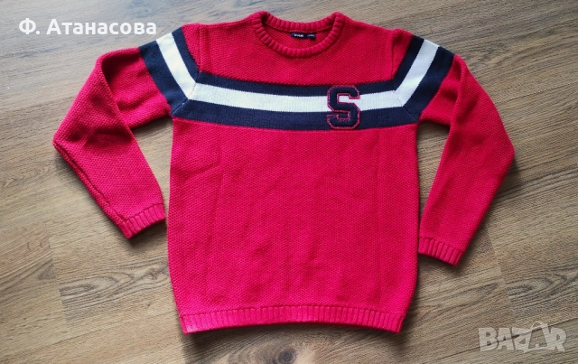 Висококачествен френски пуловер KIABI, размер 138-143, 8-9 години, като нов