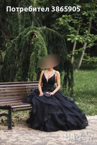 Елегантна черна бална рокля