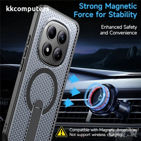 Магнитен калъф за Xiaomi Redmi Note 15 Pro+ 5G (Global) / Xiaomi Poco M8 Pro 5G с Мрежеста Текстура , снимка 6 - Калъфи, кейсове - 53285861