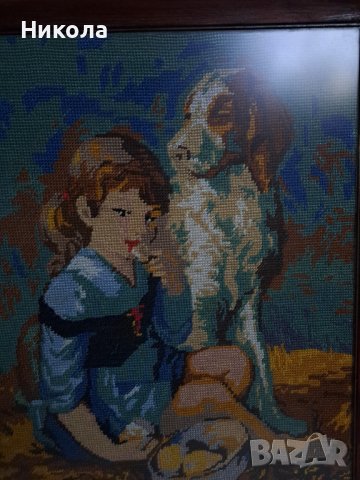 Гоблен,,Горещата"53/43см, снимка 4 - Гоблени - 43298320