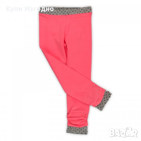 Прасковено розов клин със сив акцент на точици за момиче 4-5г корал неон