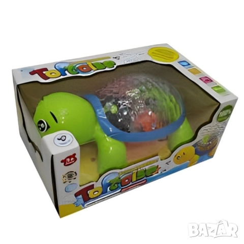 Щастлива костенурка – Детска интерактивна играчка с 3D светлини, музика и проекция, снимка 3 - Музикални играчки - 52563506