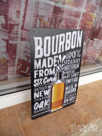 Метална табела уиски бърбън Bulleit Bourbon 100% реклама, снимка 2 - Декорация за дома - 43039406