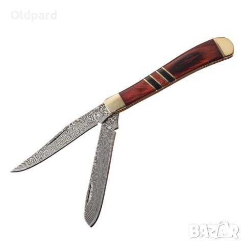 Колекционерски джобен сгъваем нож Elk Ridge Trapper Pakkawood.(ER954WBCR), снимка 4 - Ножове - 43021162