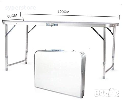 🪑 Сгъваема туристическа маса 120x60 см Digital One SP01107 – Компактна, удобна и идеална за къмпинг, снимка 4 - Къмпинг мебели - 50739986