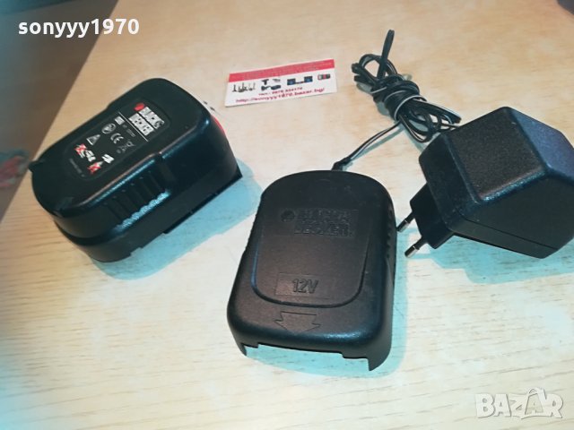 black & decker battery 12v+charger 0805211822, снимка 2 - Винтоверти - 32803682