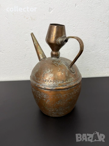 Османска медна кана / ибрик / съд. №7800, снимка 5 - Антикварни и старинни предмети - 53016009