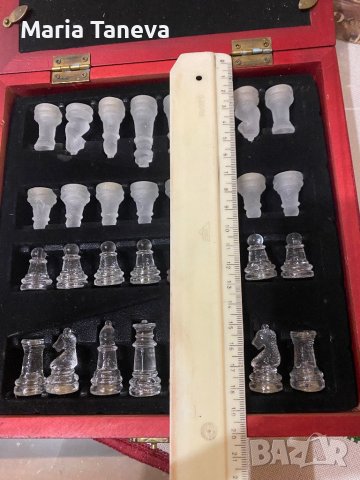 Луксозен шах със стъклени фигури, снимка 6 - Шах и табла - 29645229