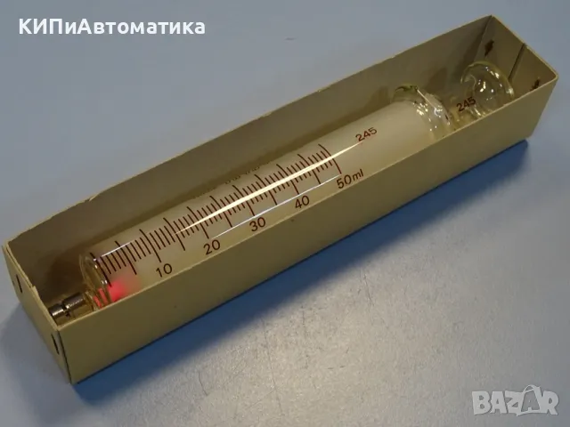 стъклена спринцовка TSUJI TOYO 50CC Hard Glass Syringe Barrel 50ml, снимка 6 - Лаборатория - 49282319