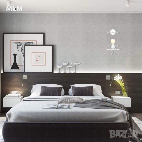 Симпатична метална лампа - човече на люлка ., снимка 4 - Лампи за стена - 44069239