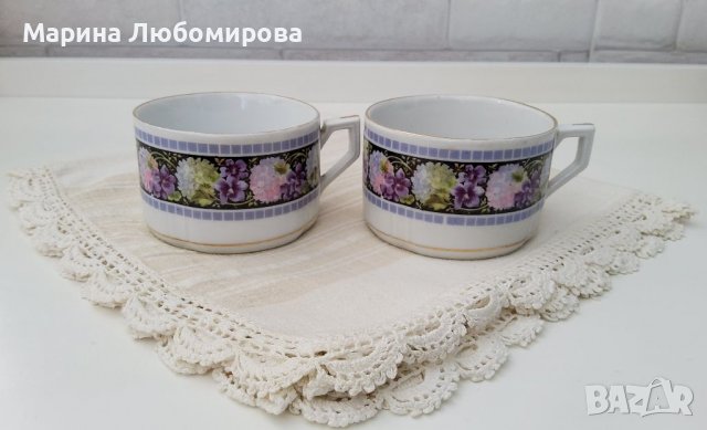 Комплект флорални чашки, снимка 2 - Чаши - 38400821