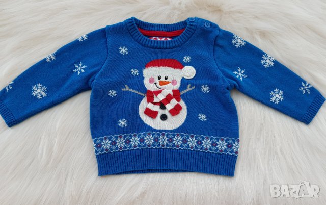 Коледен пуловер 3-6 месеца , снимка 2 - Бебешки блузки - 26219869