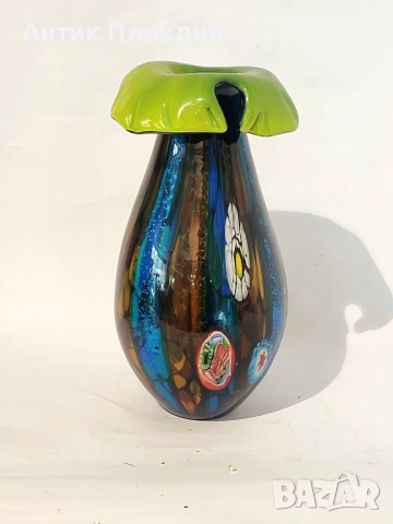 Голяма стъклена ваза - Разцъфване, снимка 2 - Вази - 39064034