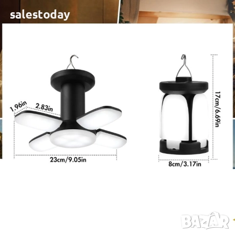 Лампа за Къмпинг, 150W, Power Bank, USB връзка, снимка 4 - Декорация за дома - 49659387