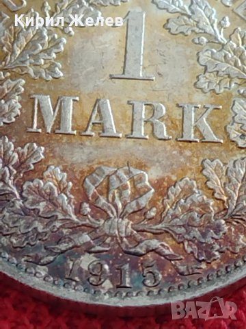 СРЕБЪРНА МОНЕТА 1 марка 1915г. Германска империя Вилхелм втори 86581, снимка 4 - Нумизматика и бонистика - 40464733