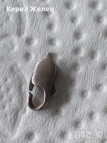 Сребърна карабинка закопчалка 51130, снимка 3 - Колиета, медальони, синджири - 52339307