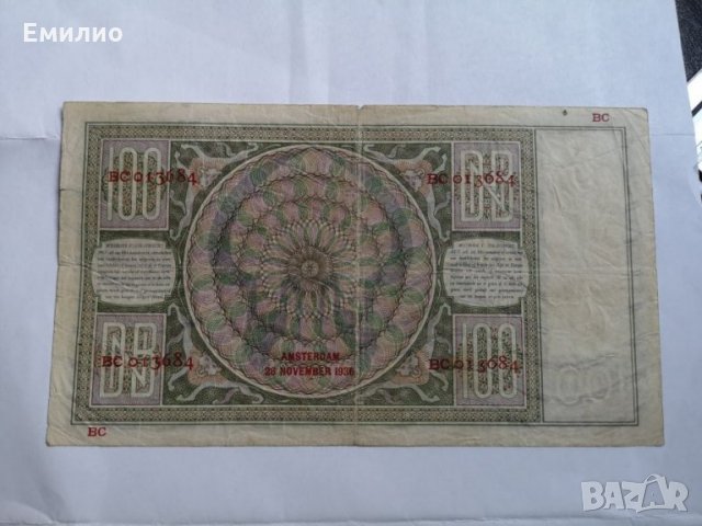 ХОЛАНДИЯ 100 ГУЛДЕНА 1936 , снимка 2 - Нумизматика и бонистика - 27294118
