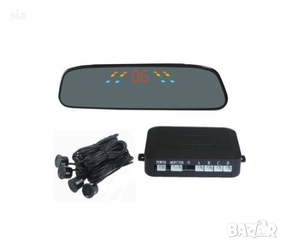 Огледало монитор + парктроник, 4 сензора/ датчик, Парктроник система, 290*75мм, снимка 2 - Аксесоари и консумативи - 43748444