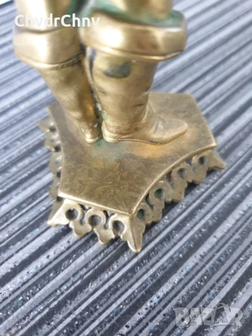 20см-2кг статуетка/стара френска бронзова фигура-надстройка за каминен часовник, снимка 7 - Антикварни и старинни предмети - 53481147