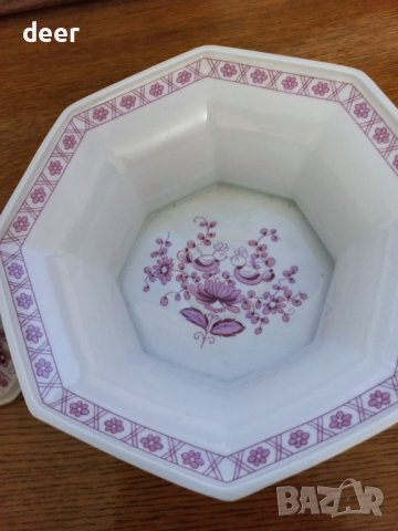 Сгобяема порцеланова  бонбониера ГДР, снимка 3 - Чинии - 43230452