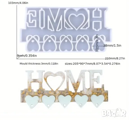 Молд табло за ключове, снимка 2 - Форми - 48329225