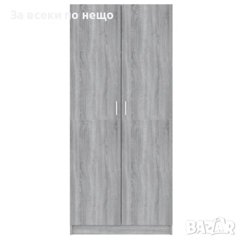 Гардероб, сив сонома, 80x52x180 см, инженерно дърво, снимка 6 - Гардероби - 43483192