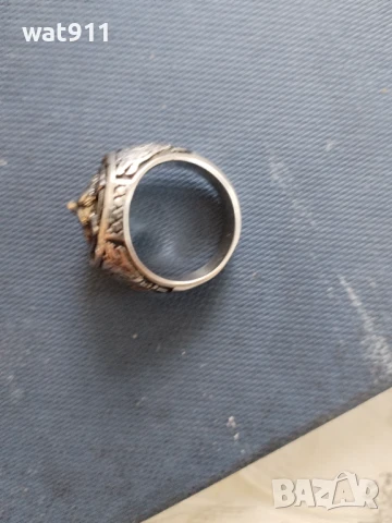 мъжки пръстен с глава на вълк, снимка 4 - Пръстени - 50860725
