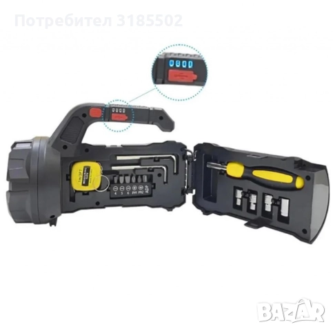 Фенер - прожектор с инструменти. Надежден партньор във всяка ситуация, снимка 4 - Прожектори - 51457046