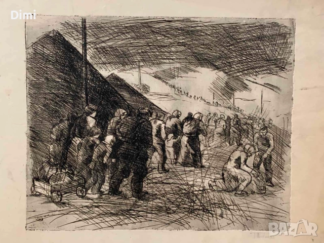 ТОДОР ПОПТОШЕВ 2 бр. дърворез 1964 г., снимка 3 - Картини - 52838076