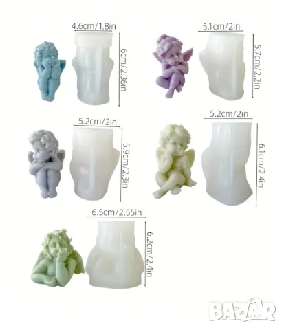Комплект молдове 5 броя ангели, снимка 3 - Форми - 47388509