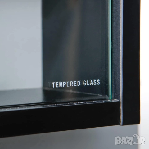 Стилна Витрина със Стъклени Врати Inter Link за Колекции и Миниатюри Черно-Бяла за Стена 80x60x9.5см, снимка 5 - Секции и витрини - 51978644