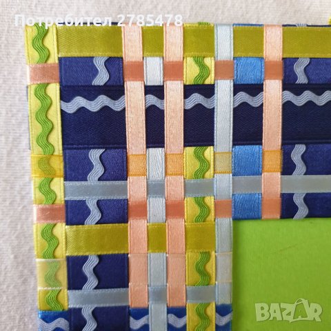 Рамка за снимка от сатенени панделки, снимка 2 - Декорация за дома - 36811369