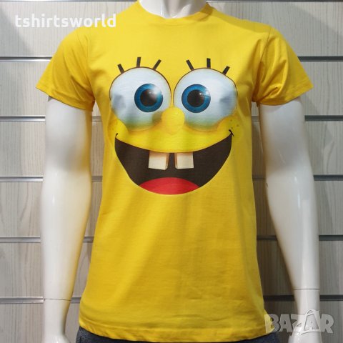 Нова мъжка тениска с дигитален печат Спондж боб , снимка 6 - Тениски - 35623443