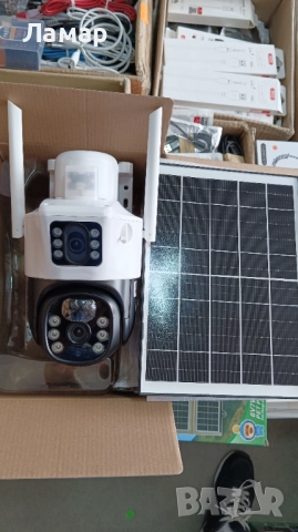 Двойна Соларна безжична водоустойчива камера WIFI 10MP LED осветяване