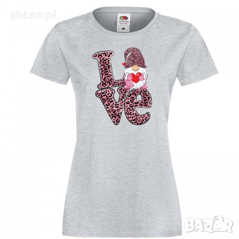 Дамска тениска Love Gnome Valentine's 11, снимка 7 - Тениски - 35552050