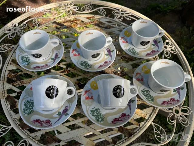 Лаваца Тиера / Lavazza Tierra италиански порцеланови чаши за кафе и капучино, снимка 6 - Чаши - 40094413