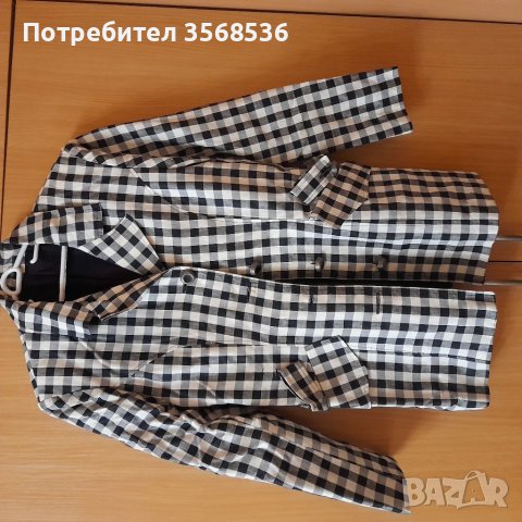 Пролетно сако ,черно-бяло каре, снимка 1 - Сака - 39990408