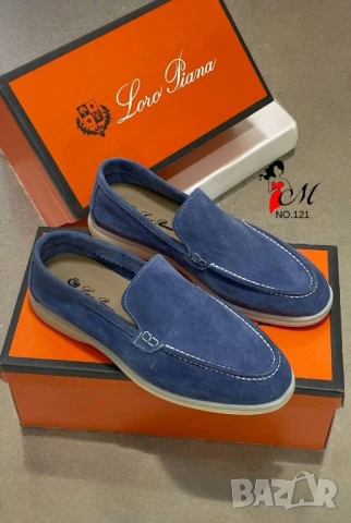 мъжки мокасини loro piana от естествен велур , снимка 3 - Маратонки - 51097694