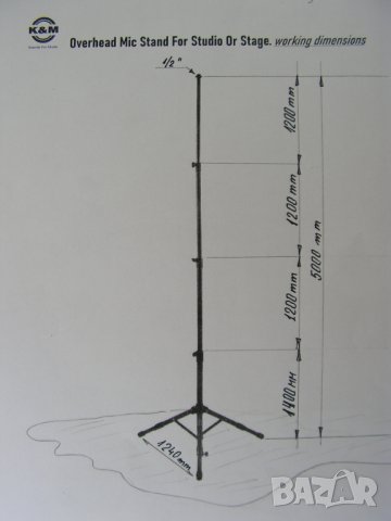 Рядка и уникална 5 м. студийна, микрофонна стойка K&M, снимка 3 - Други - 43229582