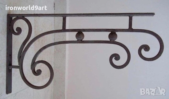 Конзоли , рафтодържачи стойки и ъгли за рафтове , етажерки,мивки,фенери,саксииот ковано желязо, снимка 7 - Други стоки за дома - 52499781