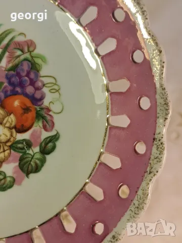 порцеланова фруктиера ажурен розов порцелан 23/5, снимка 4 - Аксесоари за кухня - 49341283