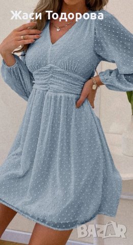 Нова нежно синя рокля , снимка 6 - Рокли - 43156496