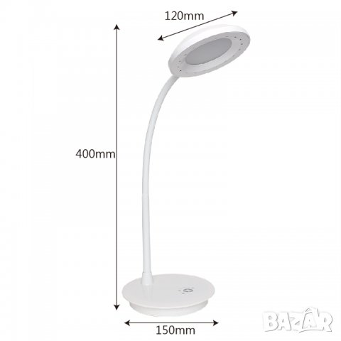 Гъвкава (Кръг) LED лампа за бюро с USB зареждане и тъч контрол, снимка 5 - Лед осветление - 33197788
