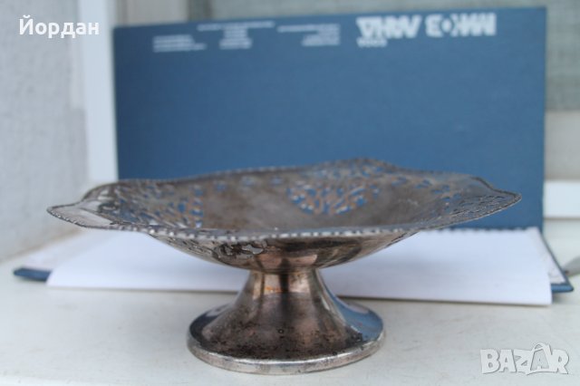 Посребрена англииска фруктиера, снимка 2 - Антикварни и старинни предмети - 39098507