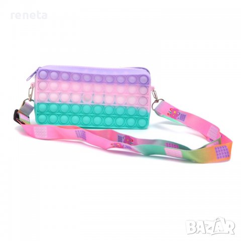 Детска чанта pop it, Поп ит, Силиконова, Многоцветна, 18х9 см, снимка 1