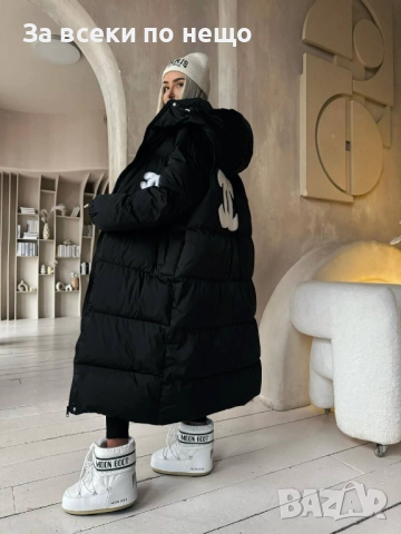 Chanel Дамско Черно Дълго Зимно Яке С Качулка Шанел Код A1116