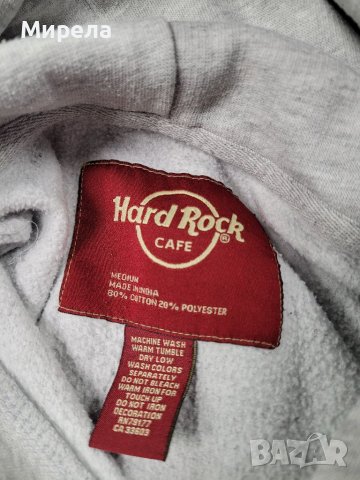 HARD ROCK  cafe сив суитчър, худи- М размер( 105 $ в интернет сайтове), снимка 10 - Суичъри - 39416755